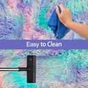 Super Soft Fluffy Living Room Area Rug 2x6 ft Purple Rainbow Tie-Dyed Shaggy Furry Carpet Washable Non-Slip Carpets Bedroom Bedside Nursery Rug Cute Colorful Room Decor for Girls