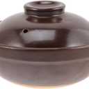 Cabilock Japanese Donabe Clay Pot with Lid, 6.5 Inch Terracotta Ceramic Casserole for Stovetop & Oven, Traditional Earthenware for Cooking Rice, Soup, Stew and Meat