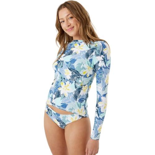 Roxy Women's Long Sleeve Rashguard – UPF 50+ Sun Protection, Quick Dry Swim Shirt, True Blue, Medium