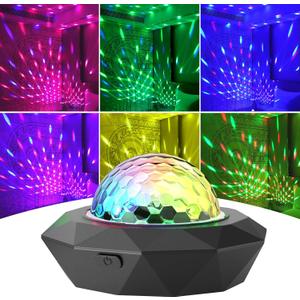 Rechargeable Disco Ball Lights, Mini RGB Party Lights Sound Activated, Strobe Stage Light Perfect for Halloween Christmas Events Birthday Wedding Decorations Home Room Dance Parties