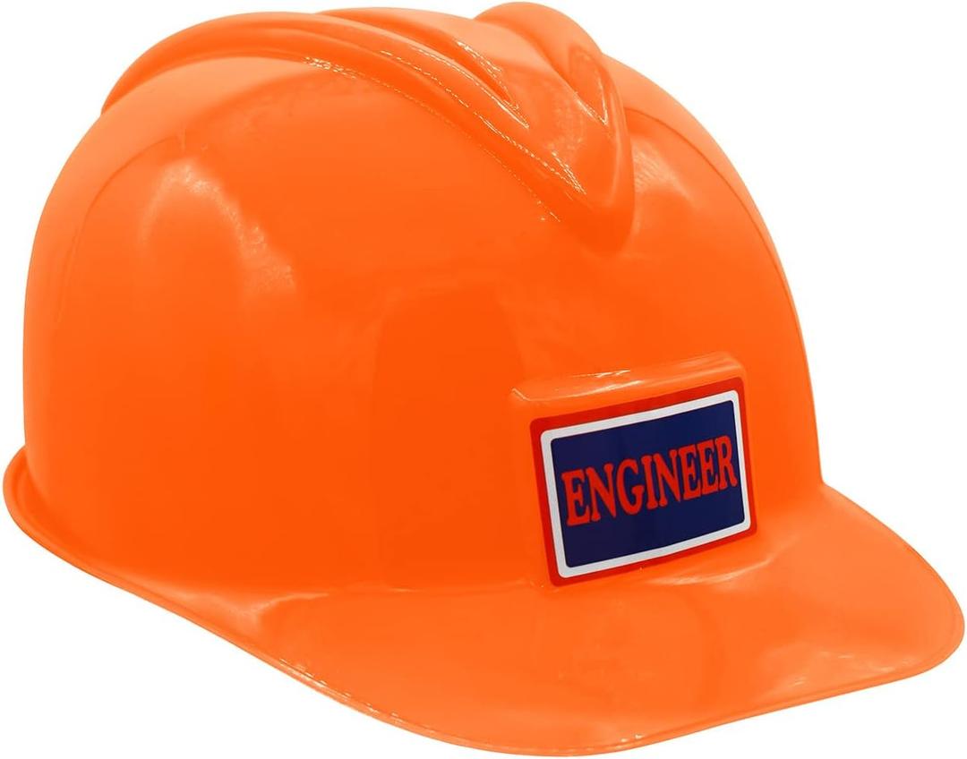 Nicky Bigs Novelties Engineer Construction Hard Hat Adjustable Plastic Costume Helmet for Kids Adults Pink Yellow Orange Road Worker Dress Up Accessory for Halloween, Theme Parties, Photo Booths
