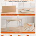 XBurmo Folding Desk Foldable Table, No Assembly 35.8" Foldable Desk Space-Saving Workstation for Small Space, Computer Table, Flat Storage for Home Office, Bedroom, Dorm, Study Room, Light Maple, 35.8 x 15.7 Inch