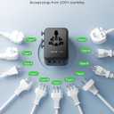 MOMAX Mini 7-in-1 Universal Travel Adapter, GaN 70W Dual AC, 3 USB-C & 2 USB-A, Travel Essentials for 200+ Countries International Charger for Laptop, Phone, US/EU/UK/AU Plug