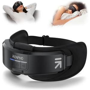 RENPHO Eyeris Shift Eye Massager for Migraines [2025 Upgraded], Heated Eye Massager & Sleep Mask for Relaxation, Birthday Gifts for Women/Men/Mom/Dad, Music Temple Fack Mask Massager, Improve Sleep