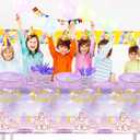 Princess Birthday Party Supplies, Birthday Party Decorations Includes Banner, Plates, Tablecloth, Napkins, Cups, Disposable Forks, for Girls Princess's Themed Baby Shower Decorations