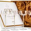 GLASSIQUE CADEAU Small 5 oz Nick and Nora Coupe Cocktail Glasses | Set of 4 | Crystal Pony Style Glassware | Elegant Long Stemmed Goblets for Martini, Gimlet, Daiquiri, Manhattan, Classic Bar Drinks