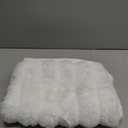 MEGO Fluffy Faux Rabbit Fur Body Pillow Cover, Soft Plush Fuzzy Wide Striped 20x54 Zippered Body Pillowcase, Decorative Shaggy Furry Bedroom Long Pillow Cover for Pregnant Women Side Sleeper, White