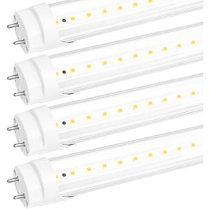 T8 LED 2FT Type B Light Bulbs, 10W (24W Equivalent), 5000K, 1300LM for G13, 2 Foot LED Fluorescent Tube Replacement,Super Bright Lamp Beads, Dual-Ended, Remove Ballast, Clear Cover (4-Pack) (2 Feet, 4pack)