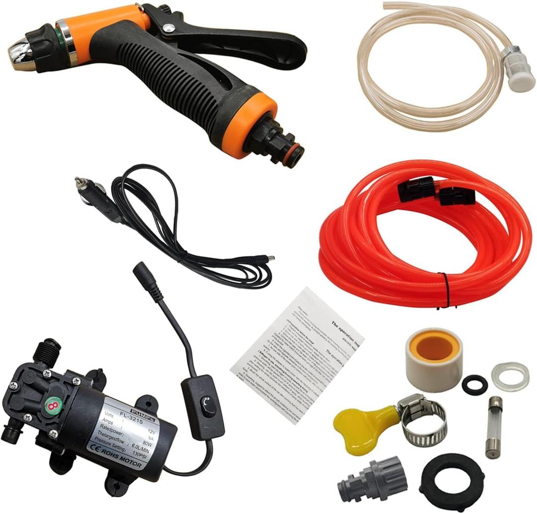 12V Universal Portable Car Washer Gun High Pressure Car Cleaner Electric Water Pump Kit