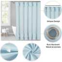 Light Blue Ruffle Shower Curtain Farmhouse Fabric Cloth Shower Curtains for Bathroom 54 x 78 Inch,Stall Size
