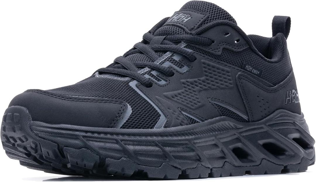 Mens Running Shoes Tennis Hiking Shoes Trail Running Shoes for Men FALKON 1.0 Non-Slip Gym Jogging Road Running Shoes Cross-Training Athletic Sport Workout Outdoor Fashion Sneakers Size US 7-12 (Allblack)