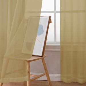 OWENIE Taupe Sheer Curtains 84 inches Long for Bedroom Living Room 2 Panels Set, Rod Pocket Solid Taupe Curtains, Soft Touch Elegant Voile Curtains & Drapes for Nursery, 42"x84", 2 Pcs (42"W x 84"L (Pack of 2))