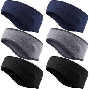 Syhood 6 Pieces Kids Winter Ear Warmer Headbands Warm Fleece Ear Muff Headbands for Children Outside Sports, 4-12 Years