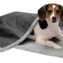 Furhaven Waterproof & Self-Warming Throw Blanket for Dogs & Indoor Cats, Washable & Reflects Body Heat - Soft-Edged Terry & Sherpa Dog Blanket - Silver Gray, Medium (40.0"L x 30.0"W x 0.25"Th)