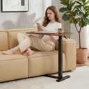 OLIXIS Bedside Table, Mobile Standing Desk, Rolling Desk for Apartment, 27"D x 15"W x 43"H