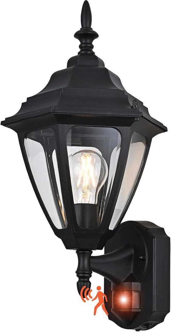 18.5"Large Outdoor Motion Sensor Porch Light Dusk to Dawn Wall Sconce Light, Large - 1 Pack