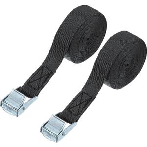 PATIKIL 1" x 12ft Lashing Strap with Buckles, 2 Pcs Cam Buckle Tie Down Straps Adjustable Heavy Duty Secure Cinch Straps Up to 551 lbs for Cargo Kayak Bicycles, Black