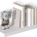 12 Inch Deep Floating Shelves, 30" W x 12" D Wood Floating Shelves for Wall, Large Storage Space Wall Mount Shelf with Invisible Brackets for Living Room Kitchen Bathroom, Pack of 1, White