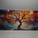 Colorful Tree Canvas Wall Art for Bedroom - Abstract Pictures Wall Art for Living Room - Modern Pictures for Office Wall Decor Size 24" x 48"