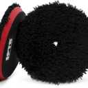 SPTA Microfiber Polishing Pad, 2Pcs 6Inch 150mm Microfiber Cutting Finishing Disc with Hook & Loop Backing for Car Buffer Polisher Cutting Buffing Waxing and Polishing