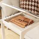 AQIMUELE Wooden C-Shaped End Table,Couch Table with Adjustable Desktop,Small Rolling Side Table with 2 Lockable Wheels,Small End Table for Couch, Living Room,Bedroom (White), 15.6"D x 15.7"W x 24.8"H