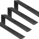 WINKER Countertop Support Bracket 4 Pack Heavy Duty 1/2" Thick Hidden L Shelf Bracket 18" x 8" x 2.5" Metal Corbels for Quartz/Granite/Wood/Concrete/Laminate Countertops, Black