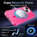 Thomo Upgraded Magnetic for iPhone 15 Plus Case [Compatible with Magsafe] [Mil-Grade Protection], Pocket-Friendly, Slim Translucent Phone Case Cover for iPhone 15 Plus 6.7", Hot Pink