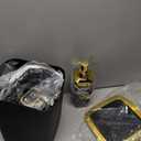 Patelai 10 Pcs Black Marble Bathroom Accessories Set Black and Gold Shower Curtain and Rugs Modern Marble Farmhouse Bathroom Decor Trash Can Soap Dish Toilet Lid Cover Toothbrush Holder Cup for Home
