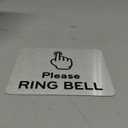 Please Ring Bell Sign Adhesive Sticker Notice, SILVER/GOLD/BLACK engraved with Universal Icon Symbol and Text (Size 11cm x 9cm). Waterproof and Durable.