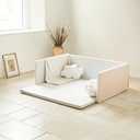 Bumper Mat Convertible Children Baby Tummy Time Playmat Foldable, Convertible, Non Toxic, Made in Korea (Pastel)