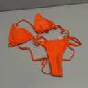 Sexy Bikinis for Women 2 Piece Bikini Spaghetti Strap Swimsuits Solid Color Bathing Swimwear Triangle Bathing Suit (Small, Orange)