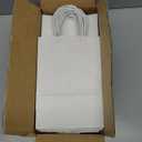 RACETOP 100 Pack Small Gift Bags 5.8x3.2x8.25 Inch White Kraft Paper Bags with Handles Bulk, Retail Shopping Bag for Birthday Party Favors, Grocery, Wedding, Craft