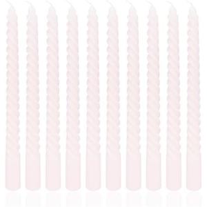 Amazon.com: 10 Inch 10 Pack Soft Baby Pink Spiral Taper Candle Set, Dripless Long Burning Time Candlesticks for Dinner Shower Party Brithday Wedding Engagement Party and Home Decor Christmas Candlesticks : Home & Kitchen