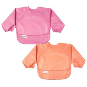 Tiny Twinkle Long Sleeve Bib for Babies & Toddlers | 2-Pack Waterproof Smock Bib for Eating | Machine Washable & Mess-Proof Feeding Essentials | Newborn Shower Gift (Sweet Treat,6–24M)