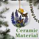 2 x Butterfly & Lavender Ornament, Christmas Ornament  Christmas Tree Decor, Holiday Decoration, Stocking Stuffer, Festive Gift Idea, Gifts for Flower Lover, Butterfly Lover, and Friends