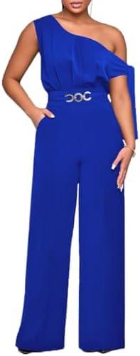 knowfashionstyle Elegant Jumpsuit For Women Dressy Casual Plus Size Wide Leg Pants Formal Jumpsuit Party One Piece Outfits, Large