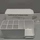 Toothbrush Holder for Bathroom Organizer with Diatom mud Board Detachable 8 Slots Kids Electric Toothbrush Holder and Toothpaste Stand for Countertop Accessories Storage (White)