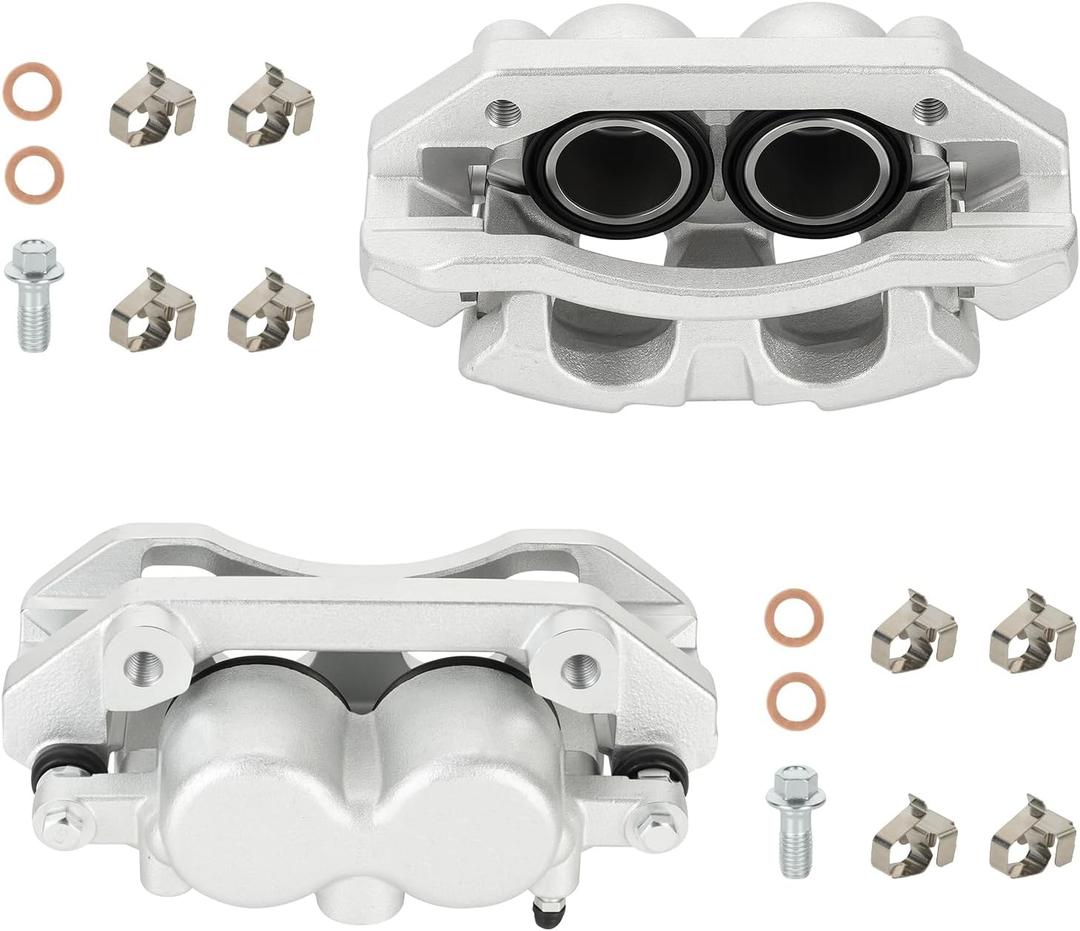 2 x Front Disc Brake Caliper Assembly with Bracket fit for 2005-2008 Dodge Dakota, 2006-2008 Dodge Ram 1500, 2006-2009 Mitsubishi Raider, Front Right and Left Caliper set with 2PC, 18-B5008 + 18-B5009