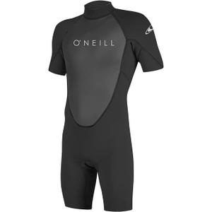 O'Neill Men's Reactor-2 2mm Back Zip Short Sleeve Spring Wetsuit, Lightweight Warmth and Flexibility for All Water Activities, Size Large Tall (Black/Black)