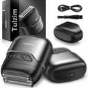 Tulzim Electric Foil Shaver for Men: Cordless Electric Razor for Face & Beard - 3 Floating Blades, 100-Min Runtime, USB-C Fast Charge, IPX7 Waterproof for Travel, Silver Grey