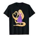 Disney Princess Rapunzel Heart and Pascal T-Shirt Large Black