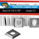 14mm Standard Square Straight Tungsten Carbide Replacement Cutter Inserts Knives 14mm x 14 x 2mm for Grizzly T21348 and Woodworking Spiral Helical Planer Head and DIY Wood Lathe Turning Tools 10pcs