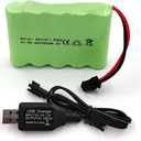 6V Battery Pack, 2400mAh Ninh Rechargeable AA Battery Pack, Come with Charge Cable, for RC Truck Cars Power Tools (SM Plug)