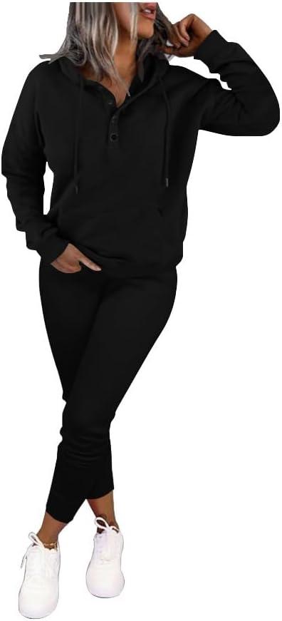 Nimsruc Two Piece Outfits For Women Jogging Suits Casual Sweatsuits Jogger (XX-Large, Z513 Black)