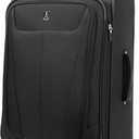 Travelpro Maxlite 5 Softside Expandable Luggage with 4 Spinner Wheels, Lightweight Suitcase, Men and Women, Black, Checked-Medium 25-Inch