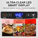 CUSIMAX Smokeless Grill, Electric Indoor Grill, 1500W Korean BBQ Grill with Non-stick Removable Grill/Griddle Plate, LED Smart Display & Tempered Glass Lid, Grey