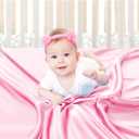 Pink Crib Sheet - Satin for Baby Hair Care - Silky Soft Feeling - Fitted Mattress Cover 28"x52"x8" Breathable & Gentle on Skin, Snug Fit for Standard Crib