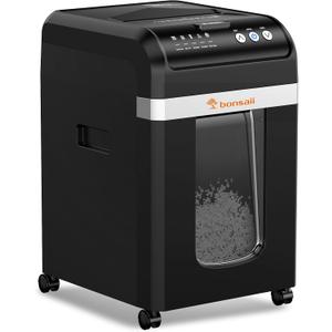 Bonsaii 200-Sheet Auto Feed Paper Shredder, 60-Min Nonstop Heavy Duty Shredders for Office, 8.1-Gal Bin, P4 High Security Micro Cut Large Commercial Paper Shredder for Business (C283-A)
