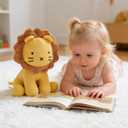 Lion Plush Corduroy Stuffed Animal for Baby, Toddler, Kids, Plushies Plush Doll Gifts for Boys Girls, Quality Material(Yellow) 11" (Yellow)