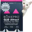 Boxie Glo Clumping Clay 30 Day Odor Control Cat Litter, 99.9% Dust-Free, Low Tracking, UV Light Attractant, 28 lb